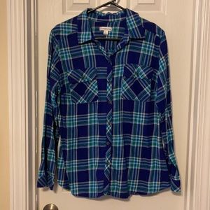 ✳️3/$15 Croft and Barrow Button Down Plaid Blouse